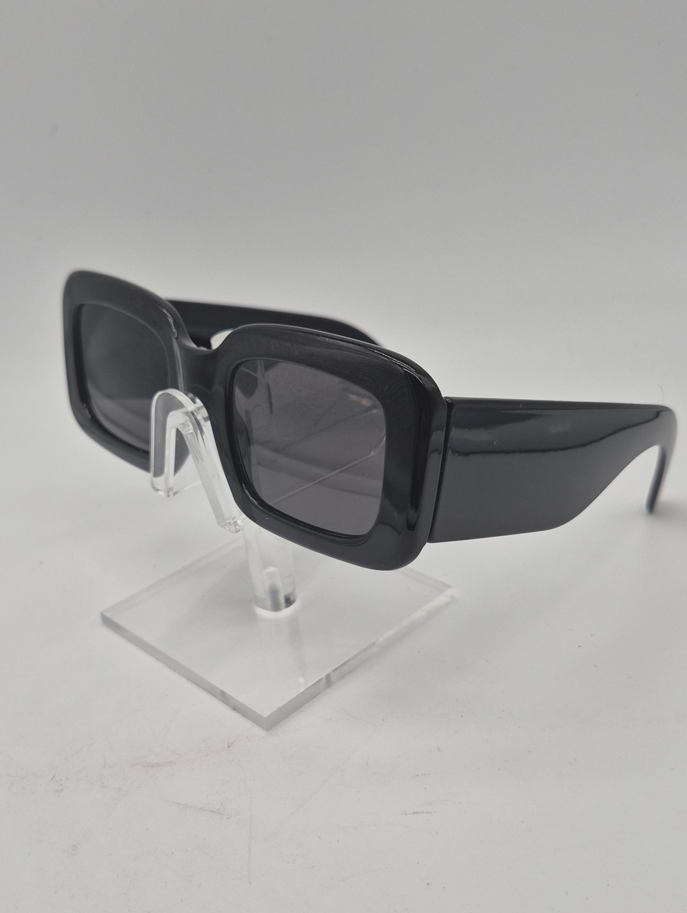 H&M Glossy Black Chunky Rectangular Women's Sunglasses